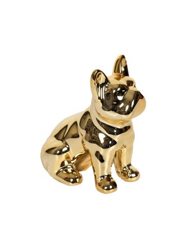 Statue mini Bulldog en Céramique Noire - Hauteur: 9 cm