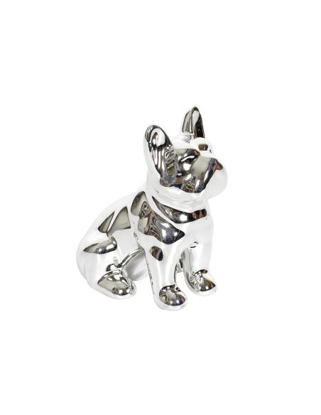Statue mini Bulldog en Céramique Noire - Hauteur: 9 cm
