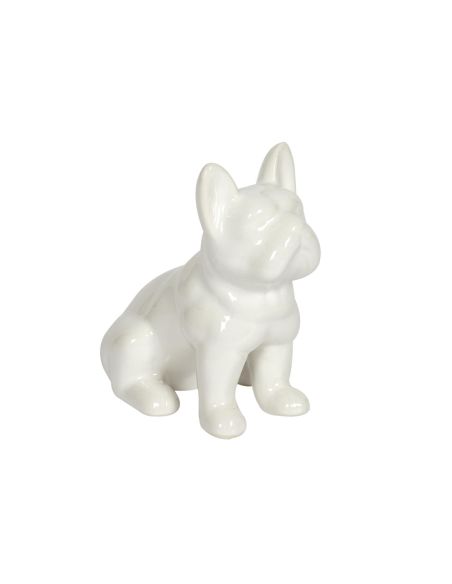 Statue mini Bulldog en Céramique Noire - Hauteur: 9 cm