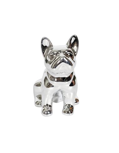 Statue mini Bulldog en Céramique Noire - Hauteur: 9 cm