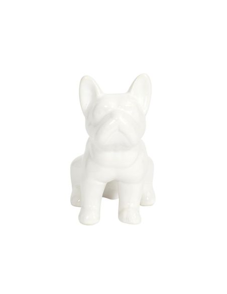 Statue mini Bulldog en Céramique Noire - Hauteur: 9 cm