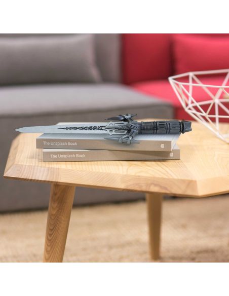 Épée décoration murale en métal argenté - 43 cm