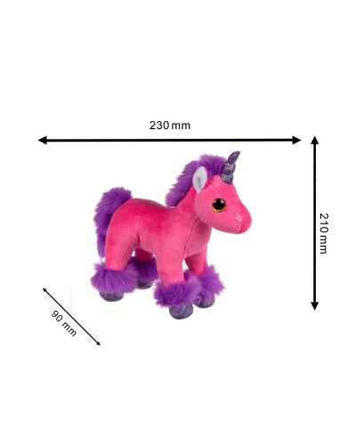 Peluche pour enfant / Doudou Licorne / Dimensions : 23 x 21 x 9 cm
