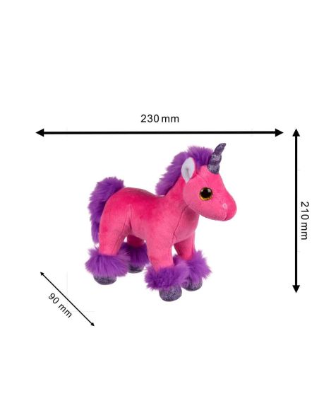 Peluche pour enfant / Doudou Licorne / Dimensions : 23 x 21 x 9 cm