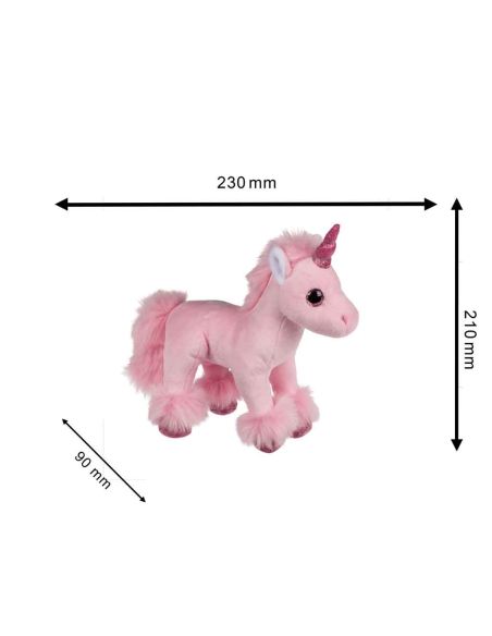 Peluche pour enfant / Doudou Licorne / Dimensions : 23 x 21 x 9 cm