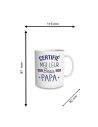 Mug "Certifié Meilleur Beau Papa" - Dimensions : 11,5 x 8 x 9,7 cm