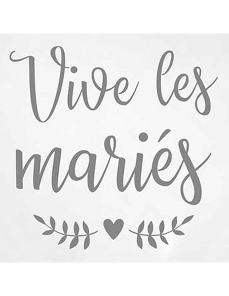 Sachet de 8 Ballons en Cœur Imprimé "Vive Les Mariés" - Dimensions : 18 x 13 cm