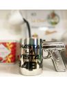 Mug Argenté Poignée Pistolet - Dimensions : 15,5 x 8 X 10,4 cm