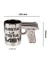 Mug Argenté Poignée Pistolet - Dimensions : 15,5 x 8 X 10,4 cm