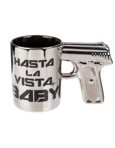 Tasse (Mug) Argentée Poignée Pistolet / Dimensions : 15,5x8x10,4 cm