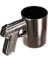 Tasse (Mug) Argentée Poignée Pistolet / Dimensions : 15,5x8x10,4 cm