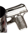Tasse (Mug) Argentée Poignée Pistolet / Dimensions : 15,5x8x10,4 cm