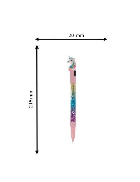 Stylo à Bille Fantaisie Licorne Glitter / Lumineux / Encre Bleue