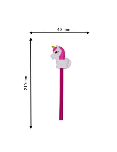 Crayon à Papier avec rehausse Licorne  / Dimensions : 21 x 4 cm