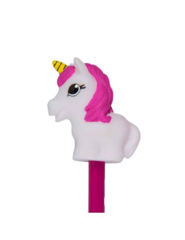 Crayon à Papier avec rehausse Licorne  / Dimensions : 21 x 4 cm