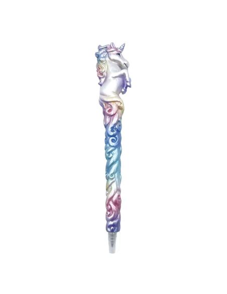 Stylo à Bille Fantaisie Licorne en Polyrésine / Encre Noire / Avec Capuchon