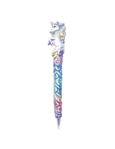 Stylo à Bille Fantaisie Licorne en Polyrésine / Encre Noire / Avec Capuchon