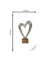 Coeur en Métal sur Socle en Bois / Dimensions : 17 x 11 x 5,5 cm