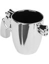 Tasse (Mug) Argentée Poignée Révolver / Dimensions : 17,5 x 8,5 x 10,1 cm