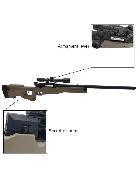 Fusil Airsoft Mauser SRSpring Tan (Cybergun)