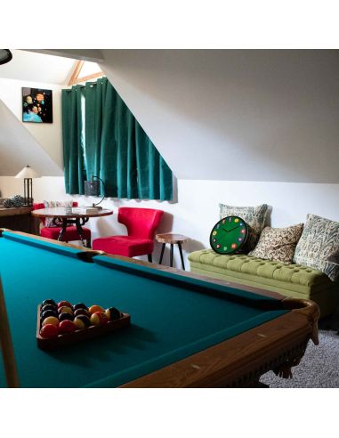 Horloge Murale avec Motif Billard / Diamètre : 30,5 cm