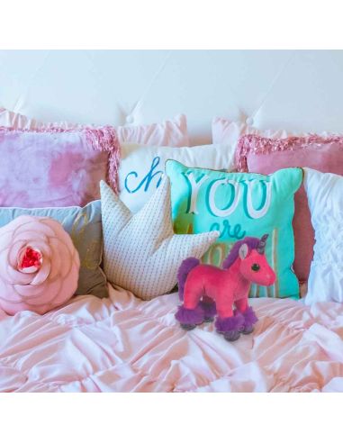 Peluche pour enfant / Doudou Licorne / Dimensions : 23 x 21 x 9 cm