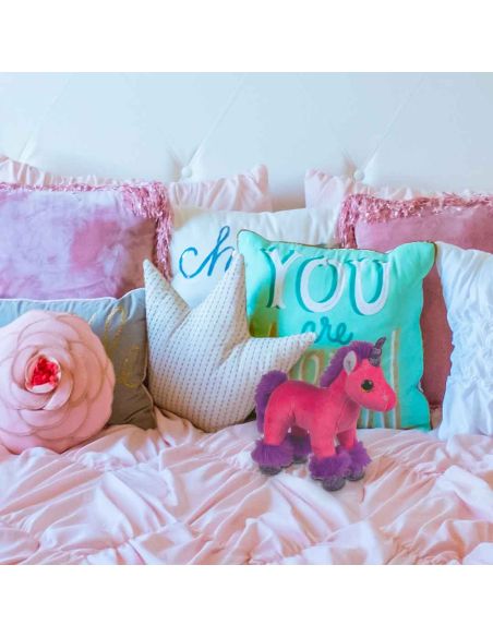 Peluche pour enfant / Doudou Licorne / Dimensions : 23 x 21 x 9 cm