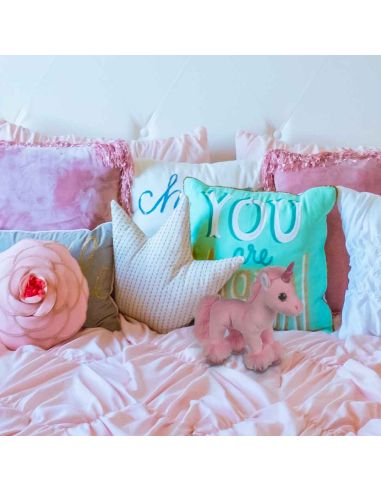 Peluche pour enfant / Doudou Licorne / Dimensions : 23 x 21 x 9 cm