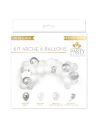 Kit Arche Ballons Blancs & Argents - Dimension : 3 mètres