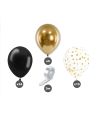 Kit Arche Ballons Dorés Blancs & Noirs - Dimension : 3 mètres