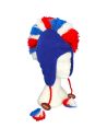 Bonnet Bleu avec Crête Tricolore - Taille unique
