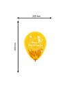 Pack de 6 Ballons "Joyeux Anniversaire"  Doré / Dimensions : 30 x 30 cm