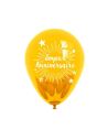 Pack de 6 Ballons "Joyeux Anniversaire"  Doré / Dimensions : 30 x 30 cm