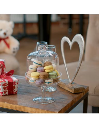 Coeur en Métal sur Socle en Bois / Dimensions : 17 x 11 x 5,5 cm