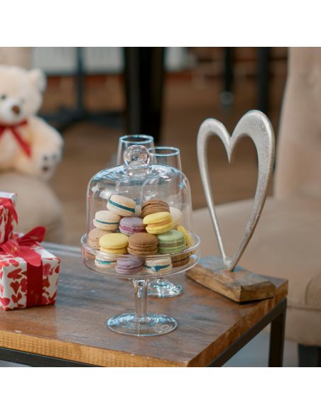 Coeur en Métal sur Socle en Bois / Dimensions : 17 x 11 x 5,5 cm