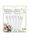Lot de 6 Tubes Bulles à Savon pour Mariage - Dimensions : 10,5 x 1 x 1 cm