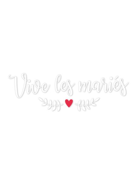 Sticker de Vitre Voiture "Vive les mariés" - Dimensions  74 x 24 cm