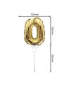 Accessoire Fêtes / Ballon Doré Décoration Gâteau Chiffre 0 / Dimension : 15 x 10 cm