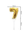 Accessoire Fêtes / Ballon Doré Décoration Gâteau Chiffre 7 / Dimension : 15 x 10 cm