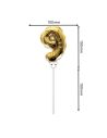Accessoire Fêtes / Ballon Doré Décoration Gâteau Chiffre 9 / Dimension : 15 x 10 cm