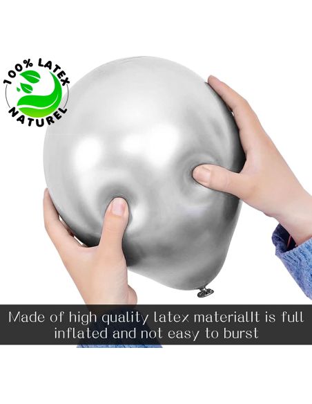 Sachet de 25 Ballons Argentés - Dimensions : 30 x 30 cm