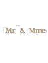 Mot à Poser 3D en Bois "Mr & Mme" - Dimensions : 38 x 6,5 x 1,2 cm - 3 Déclinaisons Proposées