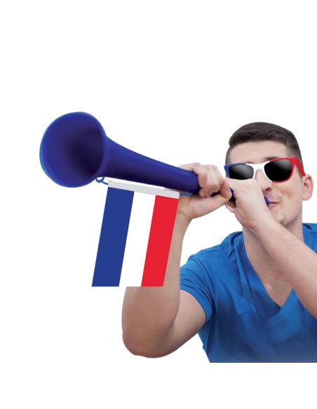 Vuvuzela avec Drapeau de la France - Dimensions : 36 x 5,5 cm