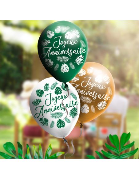 Sachet de 8 Ballons "Joyeux Anniversaire" / Dimensions : 30 x 30 cm