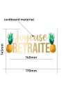 Top Gâteau "Joyeuse Retraite" - Motifs Tropicaux - Dimension : 17 x13 cm