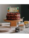 Top Gâteau "Joyeuse Retraite" - Motifs Tropicaux - Dimension : 17 x13 cm