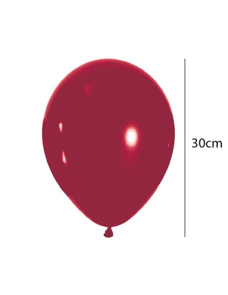 Sachet de 20 Ballons Rouge Foncé - Dimensions : 30 x 30 cm