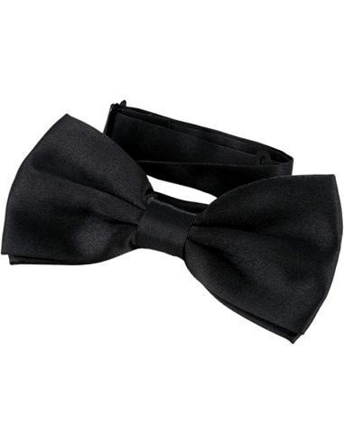 Nœud Papillon Noir Enfant et Adolescent - Dimensions : 10,5 x 6,5 cm