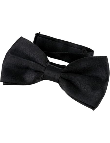 Nœud Papillon Noir Enfant et Adolescent - Dimensions : 10,5 x 6,5 cm