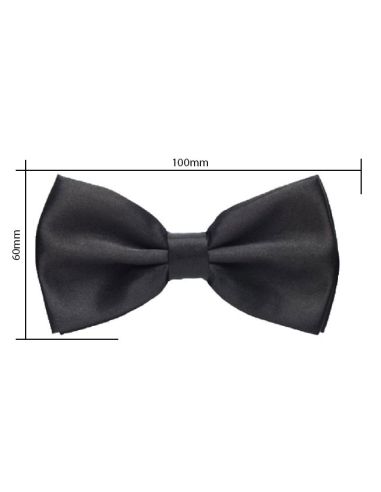 Nœud Papillon Noir Enfant et Adolescent - Dimensions : 10,5 x 6,5 cm